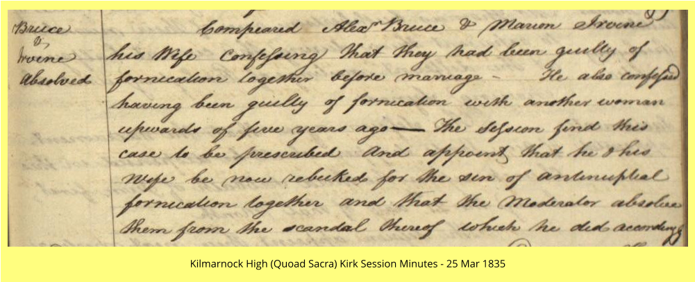 Kilmarnock High (Quoad Sacra) Kirk Session Minutes - 25 Mar 1835