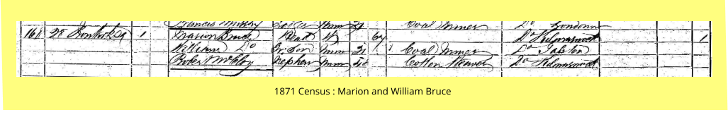 1871 Census : Marion and William Bruce
