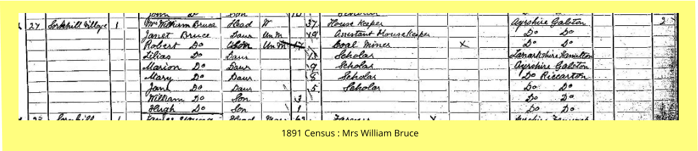 1891 Census : Mrs William Bruce