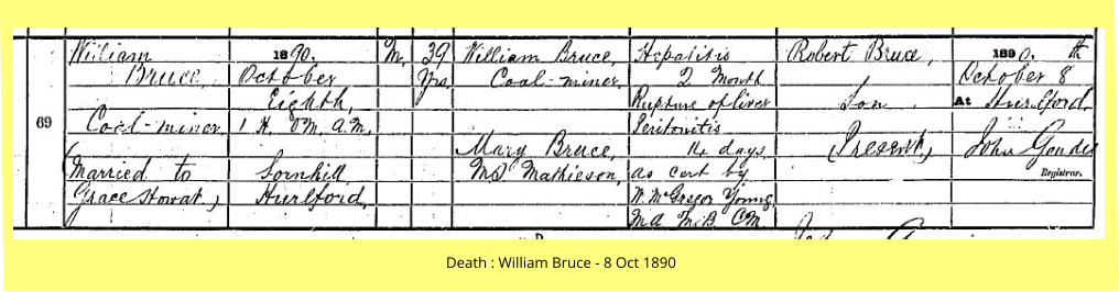 Death : William Bruce - 8 Oct 1890
