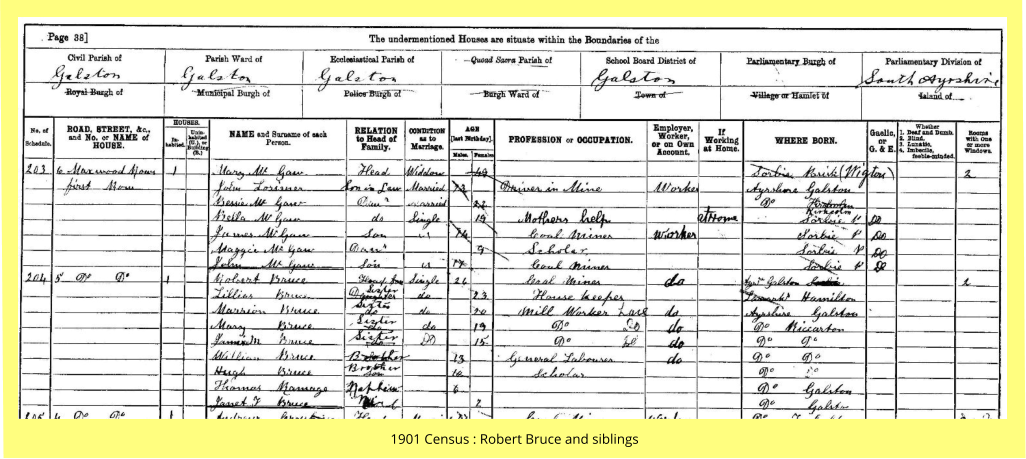 1901 Census : Robert Bruce and siblings