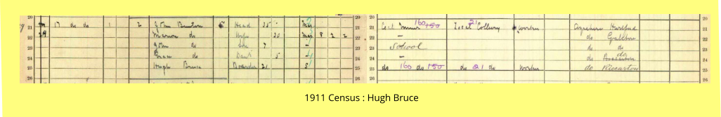 1911 Census : Hugh Bruce