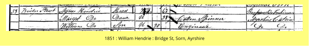 1851 : William Hendrie : Bridge St, Sorn, Ayrshire