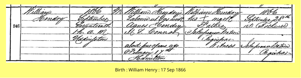 Birth : William Henry : 17 Sep 1866