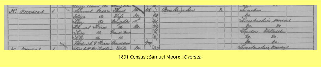 1891 Census : Samuel Moore : Overseal